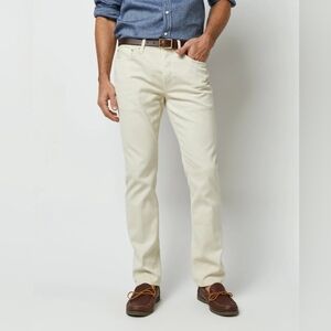 Sid Mashburn Slim Straight 5-Pocket Pants Stone Bedford Cord 35x34 Made in Italy